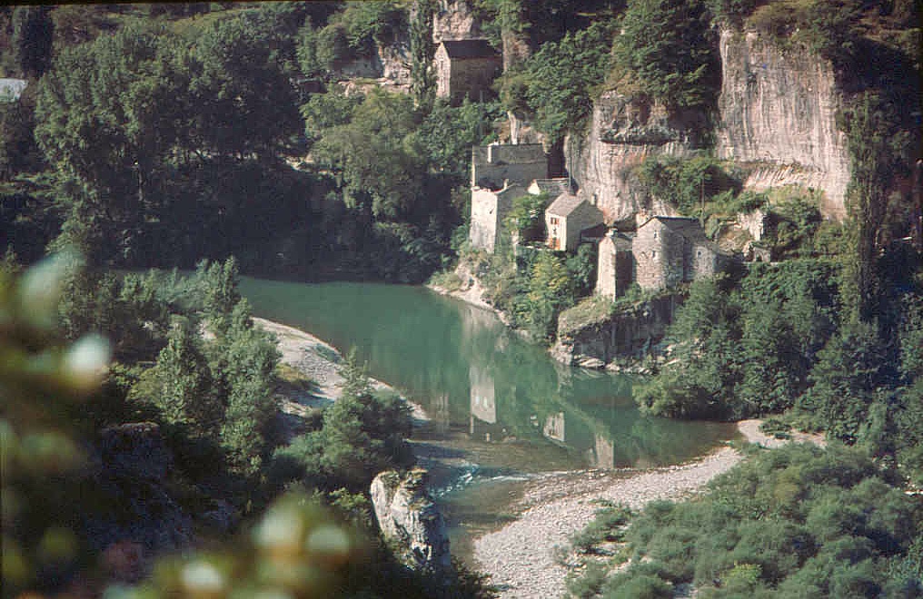 Der Gorges du Tarn, eine große Schlucht im anfangs drittel des Flusses Tarn zwischen den Orten Le Rozier und Sainte-Enimie in der Champagne