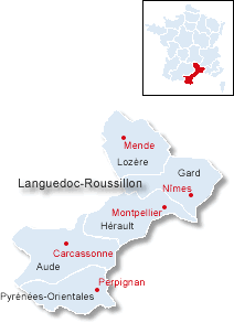 Karte Longuedoc-Roussillon