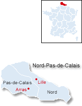 Karte Nord Pas de Calais