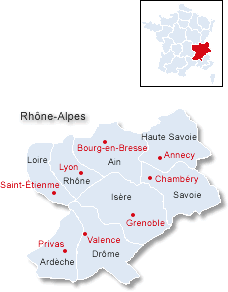 Karte Rhône Alpes