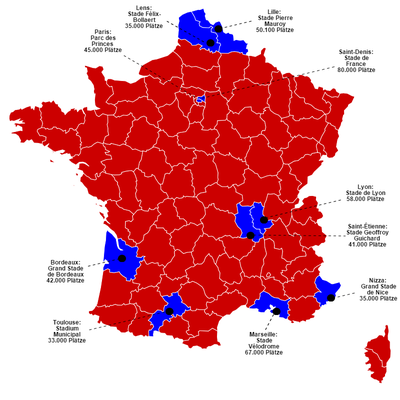 Hotspots der EM 2016 in Frankreich