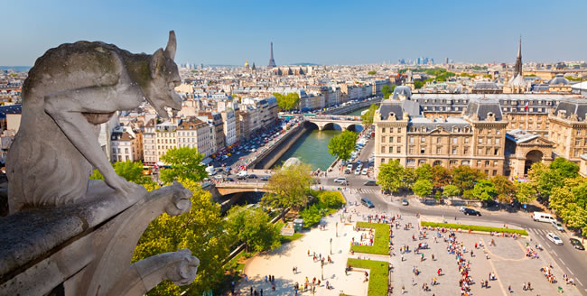 Blick von der Kathedrale Notre-Dame