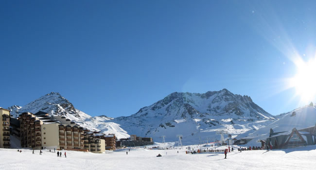 Skifahren im Skiort Val Thorens